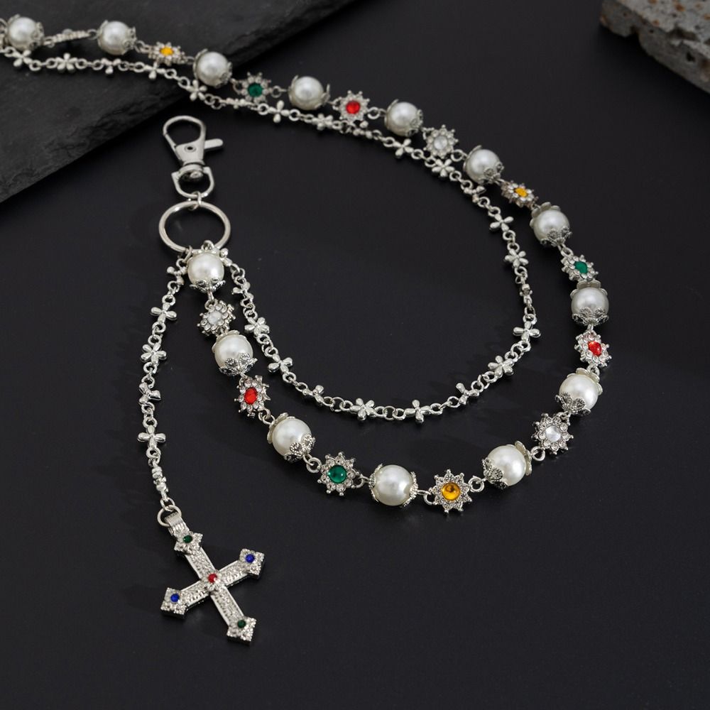 Tassel Pearl Waist Chain Zinc Zinc Zinc Alloy Pants Chain Fashion Tassel Jeans Chain Jeans