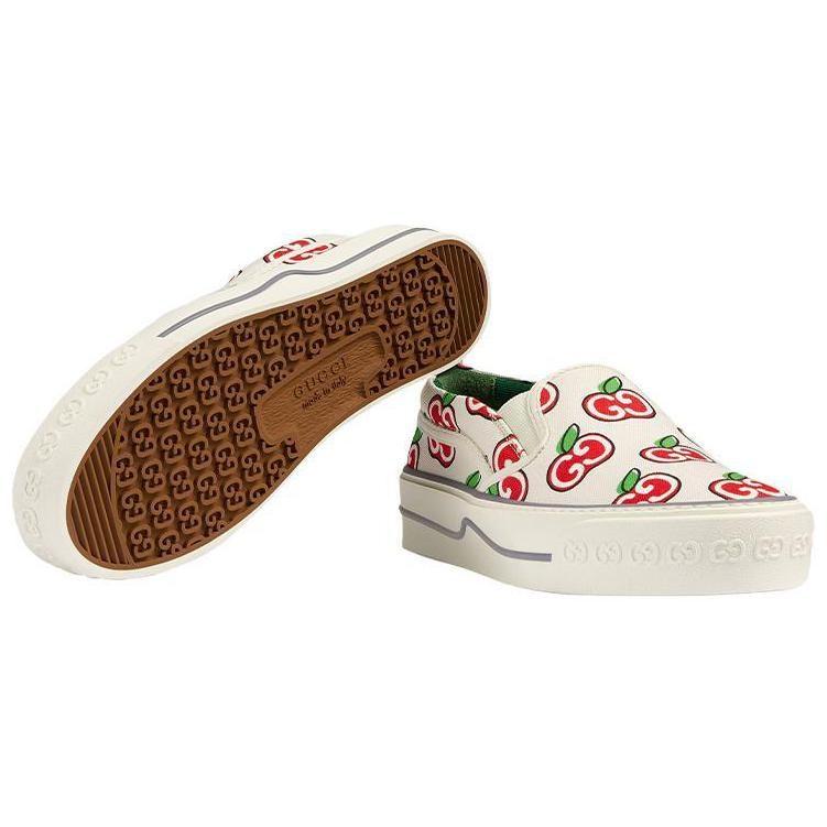 Gucci Теннис 1977 Стильные скейтбордические кроссовки Женские Белые 631751 H2C40 9130