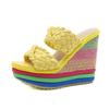 Wedges Sandals Women Summer Casual Slides Fashion Candy Color Shoes Woman Platform High Heel Slippers Sandales Large Size 34-43