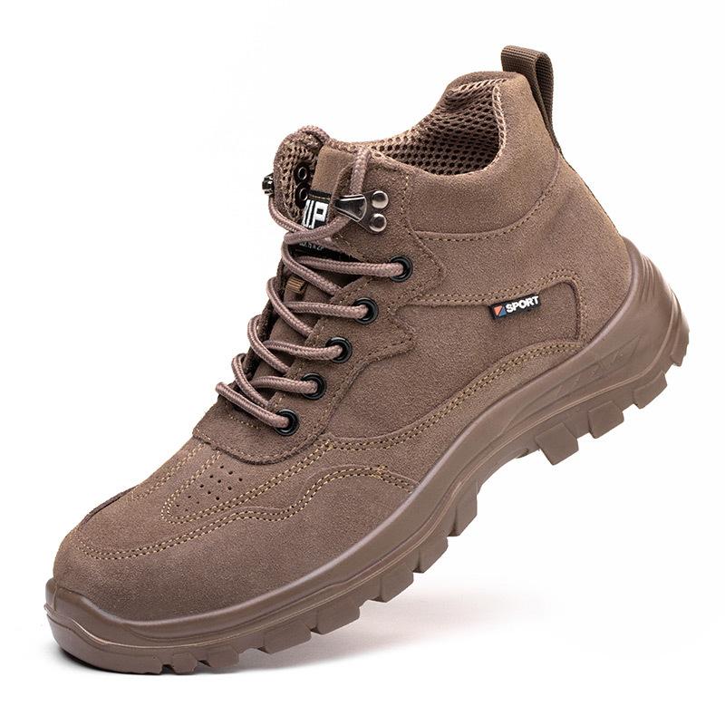 Men's Steel Toe Work Safety Shoes Lightweight Breathable Anti-smashing Work Shoes Male Boots Slip On Casual Sneaker Men Shoes 46