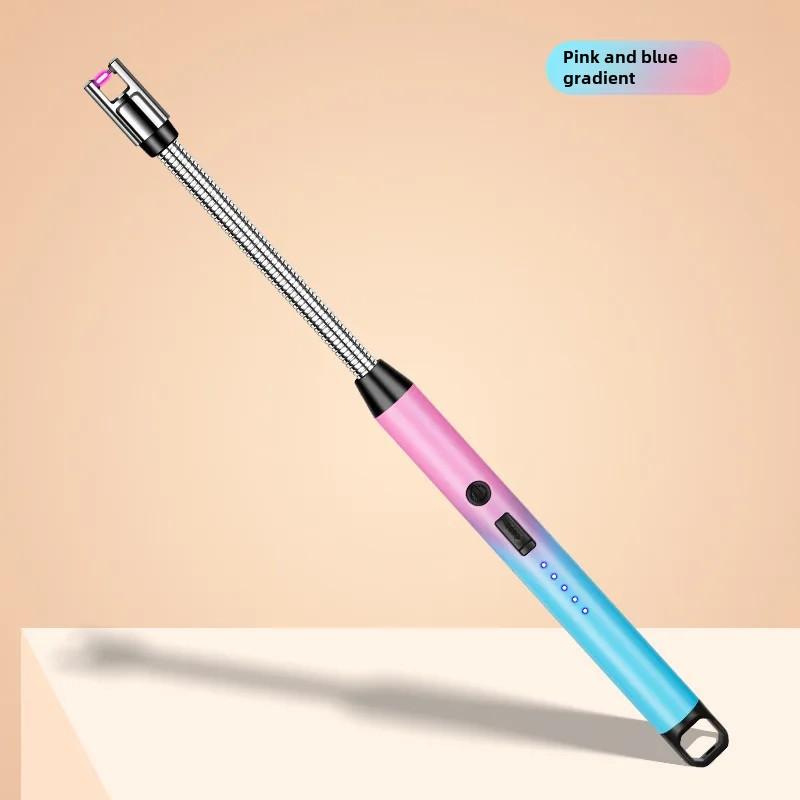 Градиентный цвет ветрозащитный электронный импульсный USB зарядка зажигалка безопасный выключатель зажигания уличная кухня свеча электрические зажигалки