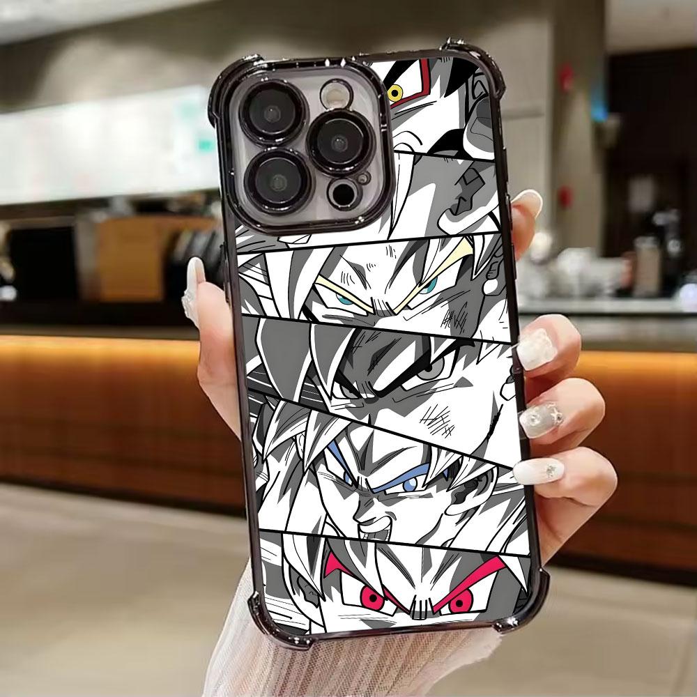 Japanese Dragons Ball Super Eyes Head Cartoon Phone Case for iPhone 11 13 15 16 17 Pro Max 14 Plus 17Air 16E 12 Mini Clear Cover