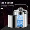 Ведро для льда с двойными стенками объемом 1,3 л с крышкой и щипцами, 6-часовое охлаждение пива, охладитель для домашнего бара, изолированный контейнер для льда из нержавеющей стали 304