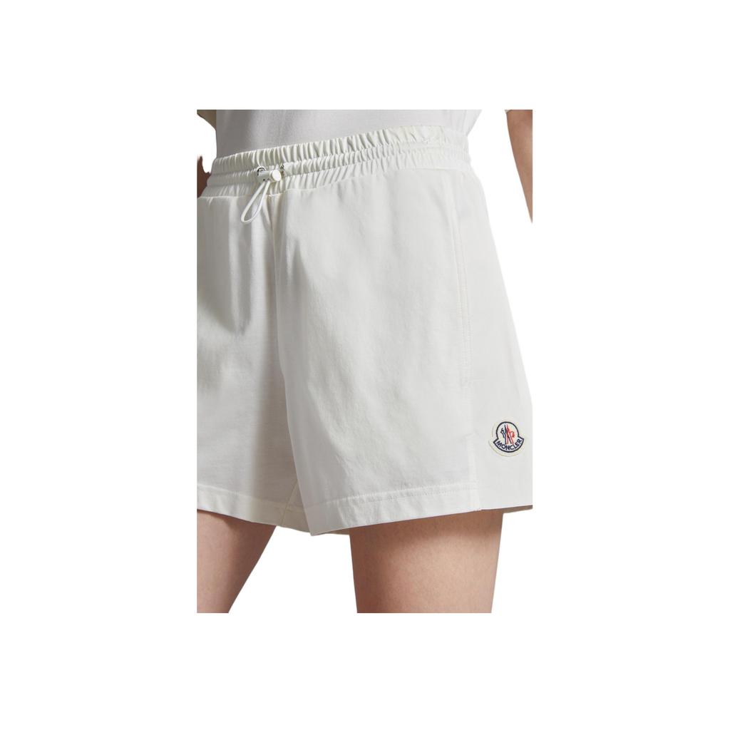 Moncler Plain Knit Loose Drawstring Casual Shorts Women shorts White J10938H0001689AJU034