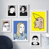 Canvas Painting Cartoon Poster Print Doomer Girl Wojak Memes Prints Abstract Avatar Wall Art Pictures for Living Room Home Decor