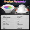 Светодиодный светильник RGB, 10 Вт, встраиваемые потолочные прожекторы, AC 110 В, 220 В, регулируемая внутренняя лампа, ИК-пульт дистанционного управления с функцией памяти