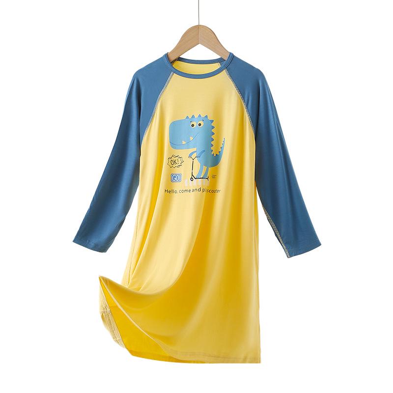 Мужской халат из модала с длинным рукавом – Летняя и весенне-осенняя ночная рубашка для комфорта после обрезания