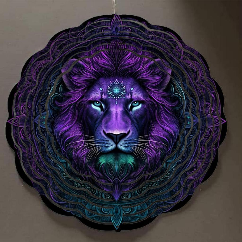 10-Inch Vibrant Animal & 2D Mandala Wind Chimes - Battery-Free, Perfect for Outdoor Decor & Holiday Gifts