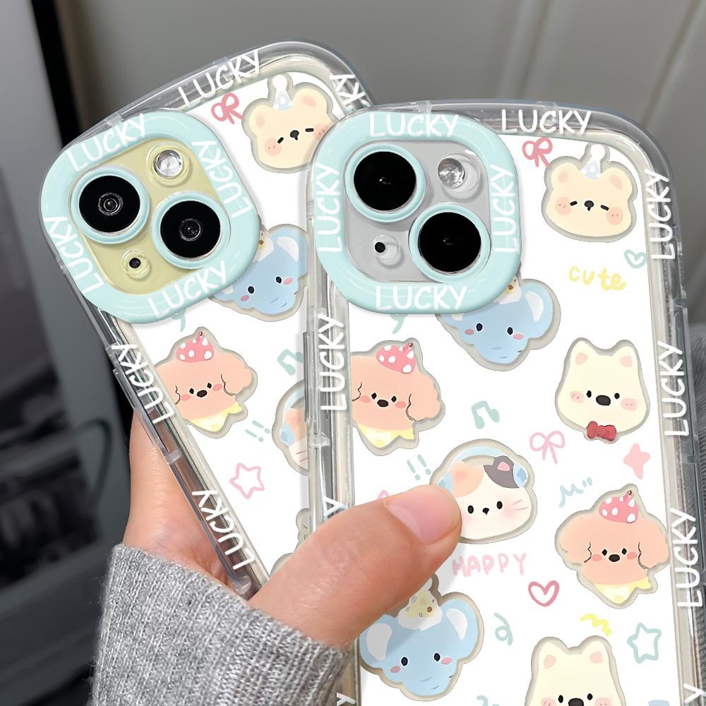 Mobile Phone Cases for iPhone 11 13 XR 15 Pro Max 12 14 Pro Max Case iPhone 16 7 Plus 8 Plus XS Max Cartoon Pattern Anti-drop Protection Shockproof