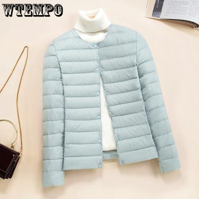 Легкая женская куртка-пуховик с коротким круглым вырезом, тонкая подкладка, облегающая внутренняя часть, куртка большого размера