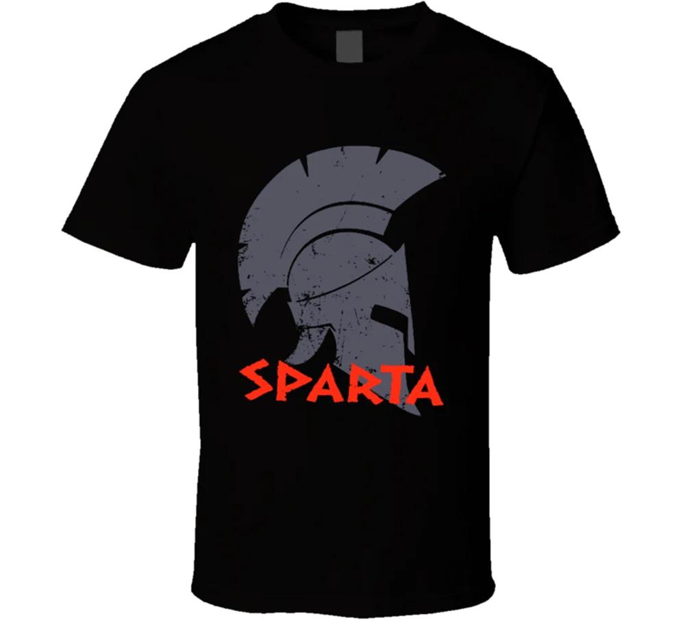 Шлем спартанского воина Мужская подарочная футболка Высококачественный хлопок Большие размеры Дышащий топ Свободная повседневная футболка S3XL