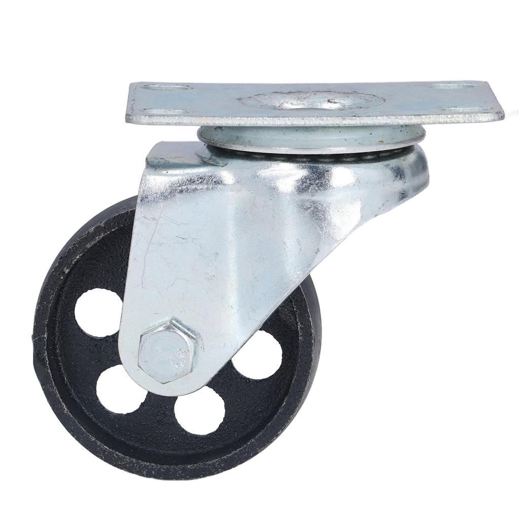 3in Swivel Caster Cast Iron Rotating Plate Dual Bearing Universal Wheel Replacement for Trolley