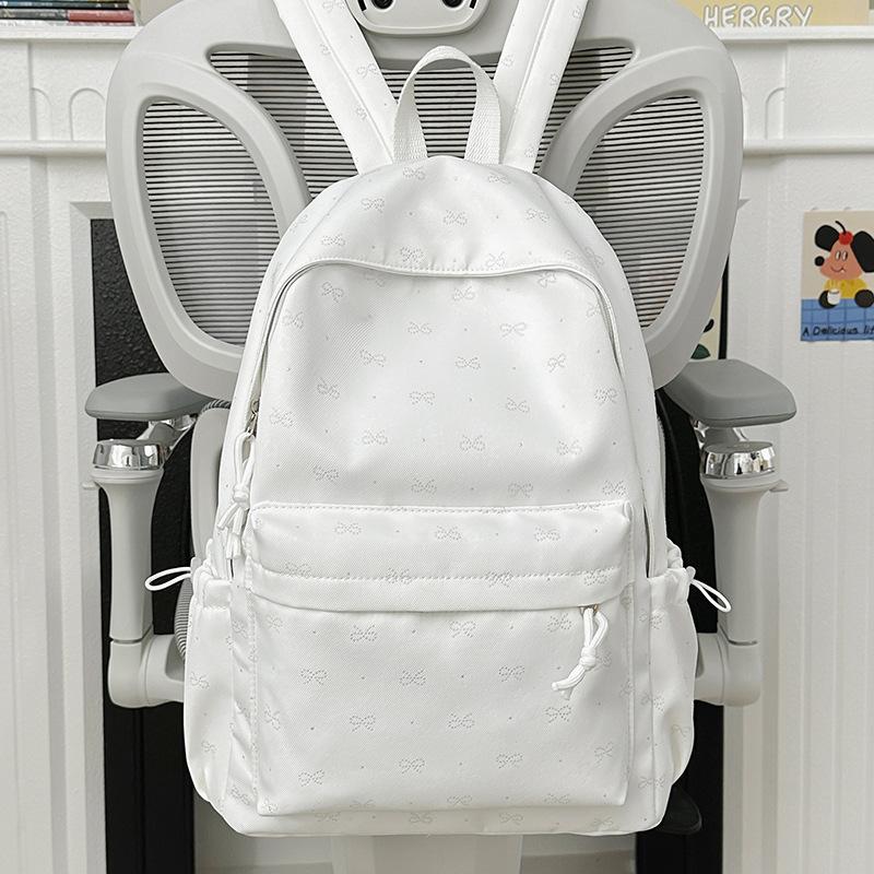 Schoolbag High value niche schoolbag Female college student lightweight backpack Junior high school student bow large capacity backpack