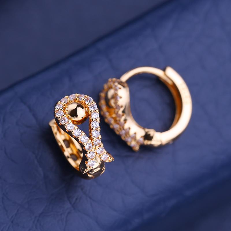 KNIKOO Clip Earrings For Women Cubic Zirconia Fashion Hollow Stud Hoop Earrings Jewelry For Wedding Party Gifts