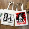 Tanjiro Nezuko Demon Slayer Canvas Bag Harajuku Female Kimetsu No Yaiba Shopping Bag College Original Shoulder Bag Daily Use