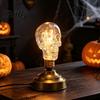 Spooky Haunted House Accessories Glass Skull Light Bulb, Halloween E27 Personalized Niche Gifts for Men Threaded Retro Decorative Bulb Gothic