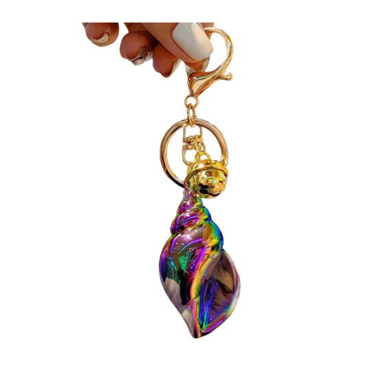 Conch Keychain Ocean Element Healing Colorful Shell Bag Charm Colorful Key Holder Backpack Accessories