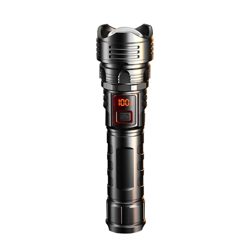 FLSTAR FIRE Strong Light Flashlight Type-C Charging Telescopic Zoom Long Range White Laser Lantern Home Outdoor Camping Torch