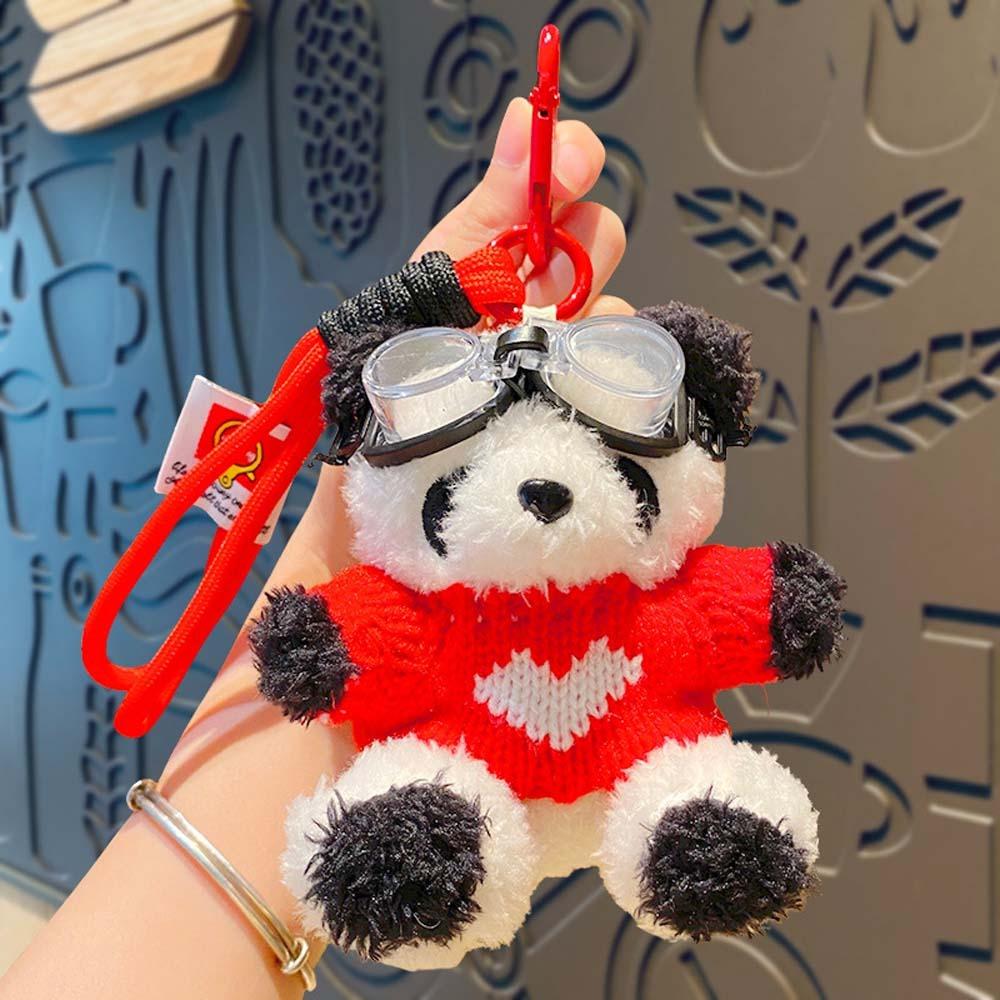 Украшение для рюкзака Брелок в виде медведя-пилота Мягкая игрушка Плюшевый брелок Плюшевая кукла-панда Пара Дети