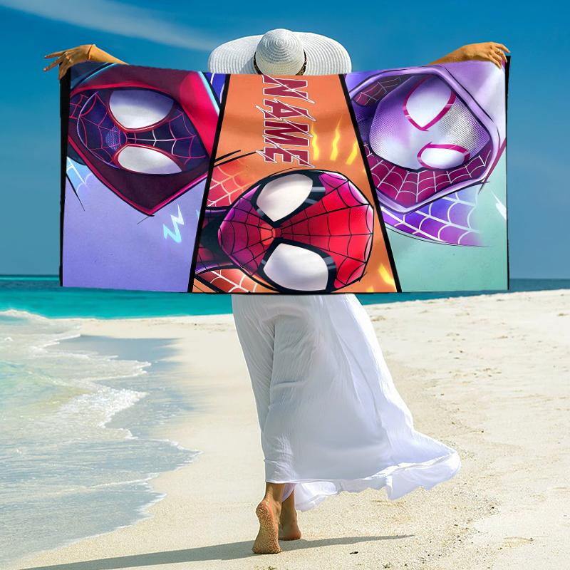 Personalized "Spider-Man: Spider-Verse" Beach Towel Microfiber Beach Towel Thin Absorbent for Beach Swimming Yoga Bath Sports. 091078