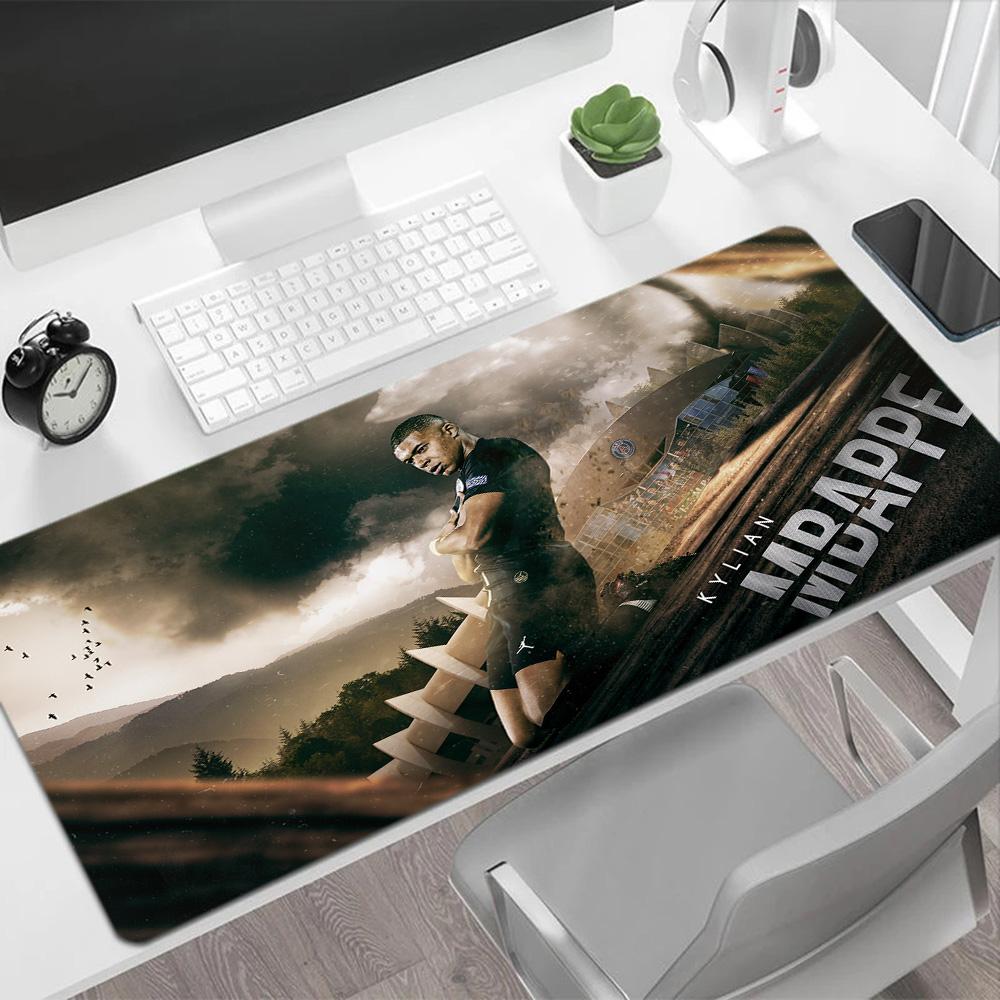 Soccer Player Action Large Mouse Pad Desk Mouse Pad Ultra-Long Desk Mat Non-Slip Rubber Bottom Office and Gaming Desk Decoration