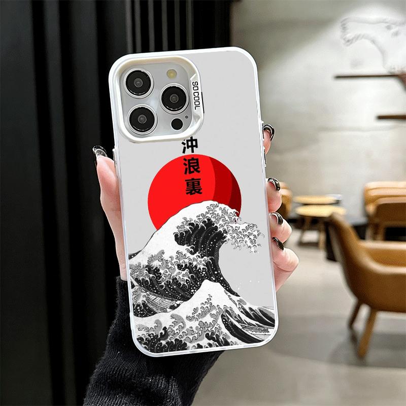 Японская волна Канагава Серфинг Мягкий чехол для телефона для iPhone 15 16 17 Pro Max 17Air 16E 14 Plus 13 12 Mini Ударопрочный задний чехол