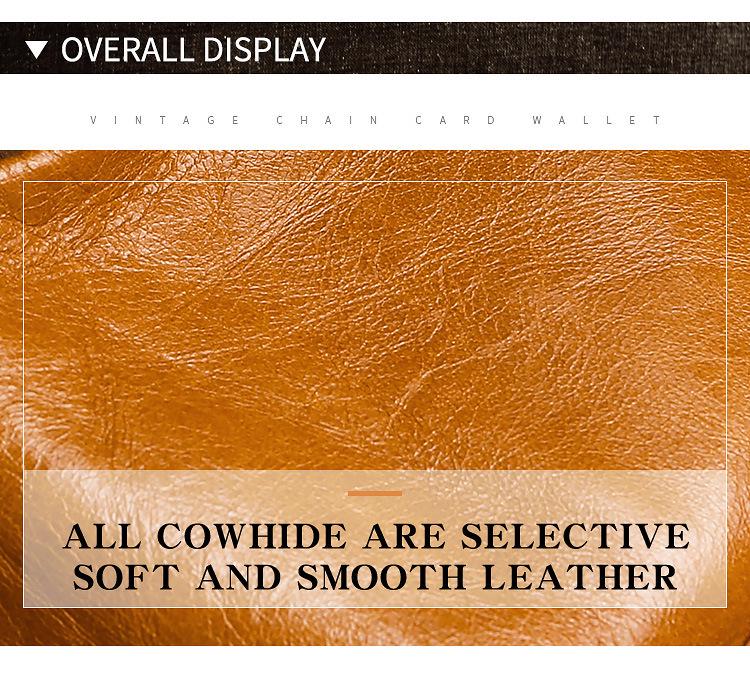 Мужской кожаный кошелек Trifold Retro RFID - короткий, с защитой от кражи и несколькими отделениями для карт