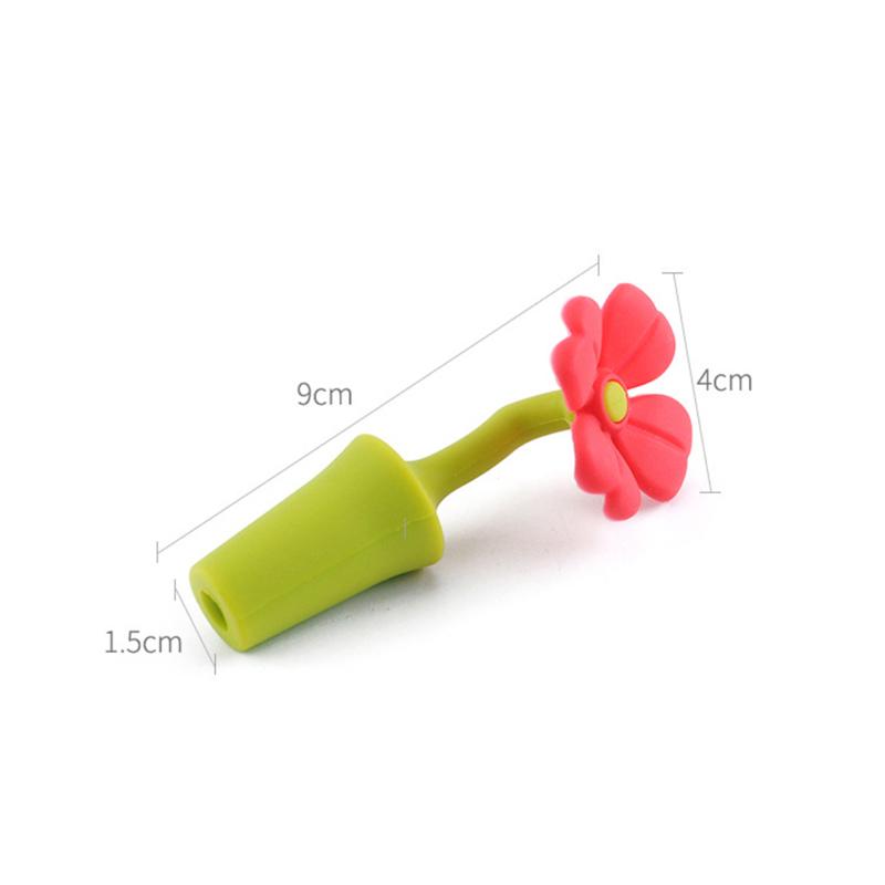 Flowers Wine Bottle Stopper Beer Cap Silicone Cork Leak Proof Bottle Sealer Stoppers