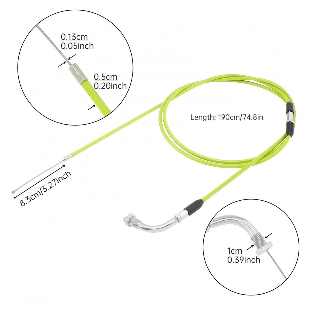 190cm Universal Durabled Motorcycle Throttle Cable Replacement Upgrade for Carburetor Bucket Adjustable Stainless Steel Line
