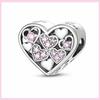 925 Silver Sister Heart Wedding Charm For Original Bracelet Cat Nurse Angel Jewelry Beads Spacer Stopper