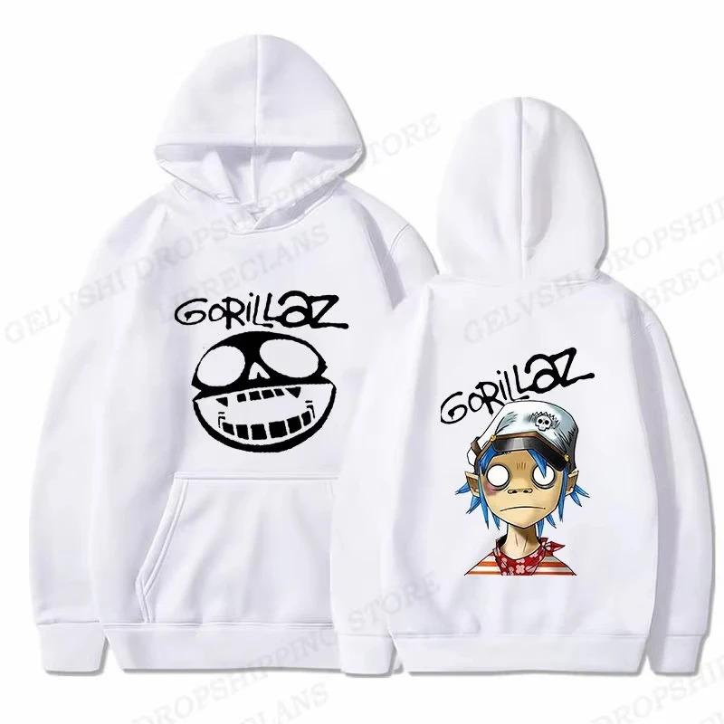 Indie‑graph Men Hoodie Front Raw Sketch Skull‑face Motif, Back Eccentric Stylized Cartoon Figure Graphic Pullover For Soft Relaxed Casual Street Wear