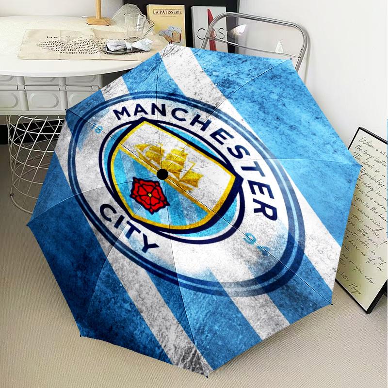 1PC Manchester City F.C Printed Umbrella Folding umbrella, automatic umbrella 8-Frame for Travel, camping Fan gifts Christmas Gifts
