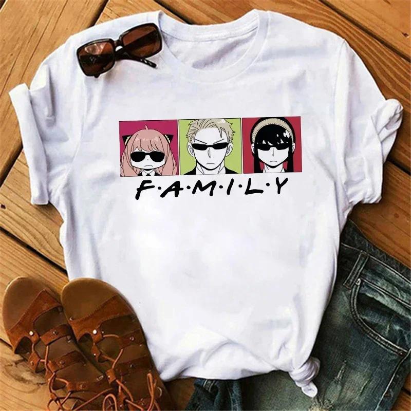 Футболка аниме Spy X Family женская японская мода Harajuku футболки с коротким рукавом летние топы Kawaii O-Neck женская футболка топ унисекс