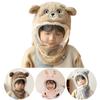 Cartoon Children's Hats Warm Shawls Head Caps with Face Shields Kids Mask Integrated Hat Boys