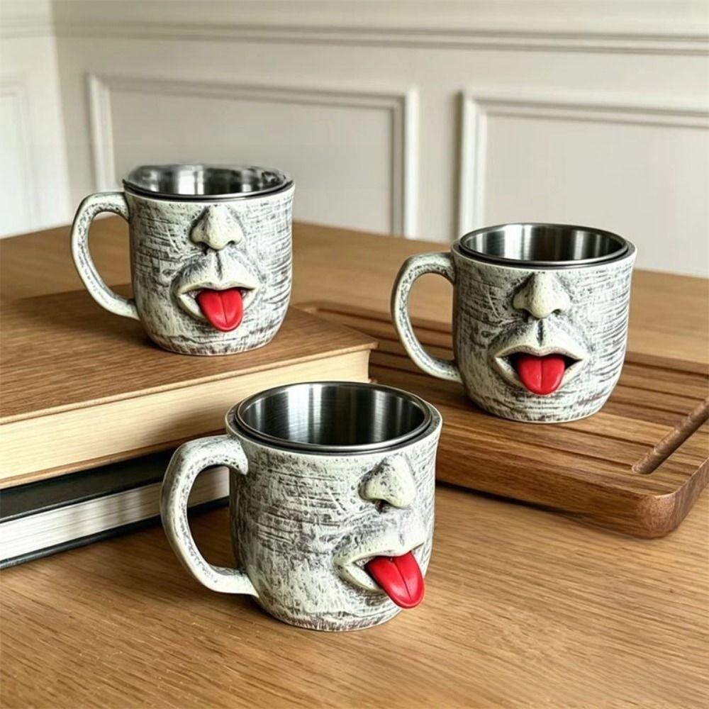 Anti Scalding Resin Handicrafts Mug Resin Shaking Tongue Coffee Cup Drinkware