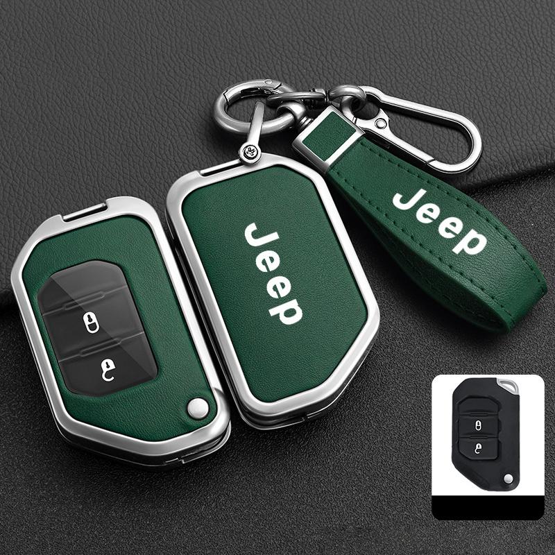 Fashion Remote Car Key Case Cover Shell Fob Protector Bag For Jeep Wrangler Gladiator JL JLU Rubicon Sahara JLU JT 2018-2022 AJV1