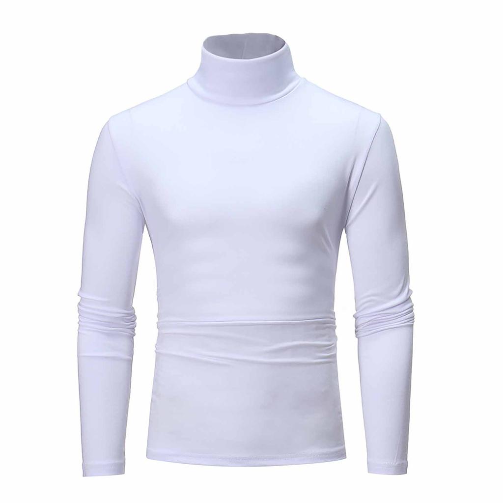 Men's Autumn Winter Turtleneck Long Sleeve Slim Pullover Sweater Blouse Top