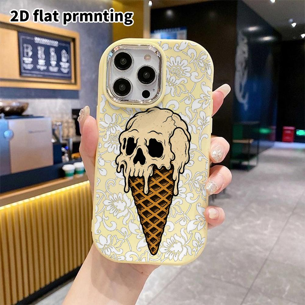 Phone Case: 2D flat design fits iPhone 18 17 16 15 14 13 Pro, couple style, ice cream cone, Christmas and Halloween gifts