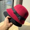 Новая шапка-бини из британской шерсти для женщин, зимняя модная шапка для дочери, шапка-ведро из кашемира, подчеркивающая лицо, шапка с характером