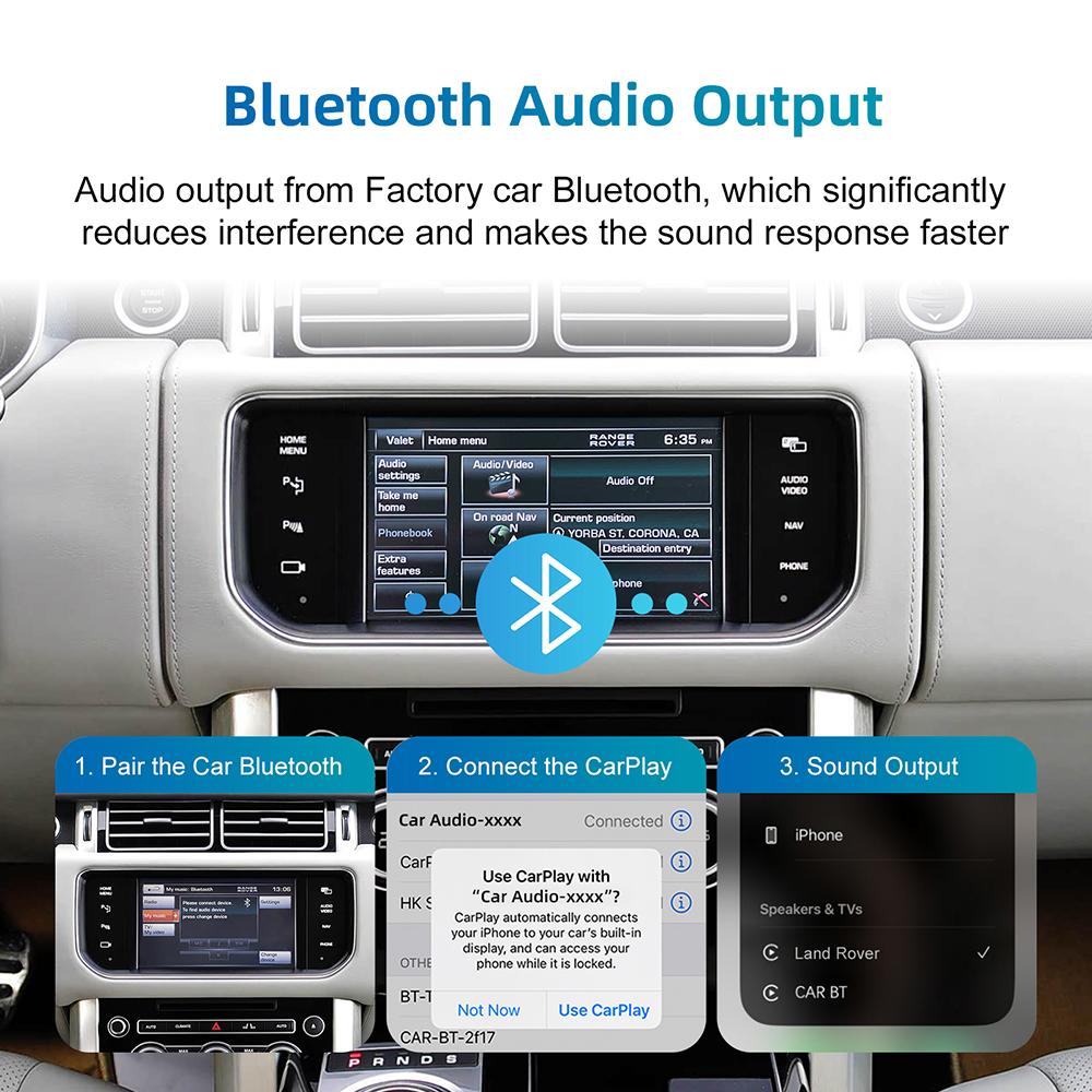 For Lander Rover Jaguar Ranger Rover Evoque Discovery 4 Wireless CarPlay Android Auto Retrofit Kit Decoder Box CarPlay Interfac