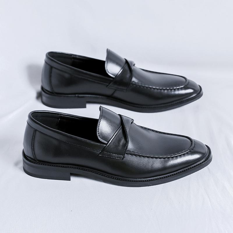 Мужская повседневная кожаная обувь Классические элегантные мужские мокасины Мокасины Дышащие туфли на плоской подошве Универсальные деловые мужские туфли для вождения