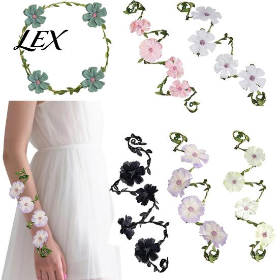 Wedding Guest Accessory Fairy Floral Arm Wrap, Woodland Elf Flower Bracelet, Forest Nature Party Decoration Costume Accessories for Women, Halloween