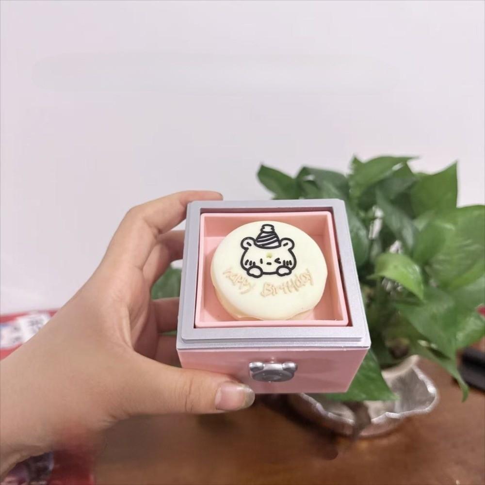 Valentine Bear Flip Ring Box Storage Box Girlfriend Gift Mini Cake Gift Boxes Jewelry Ring Display Birthday Gift Packaging Box