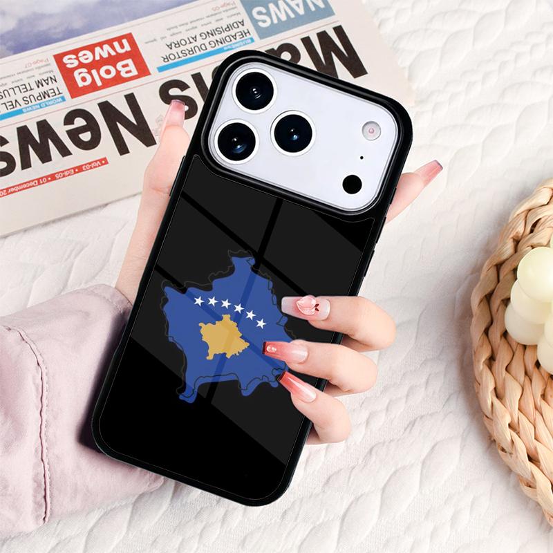 Чехол для телефона с флагом Косово для iPhone 17 16e 15 14 13 12 11 Pro Max Air Mini Мягкий защитный чехол