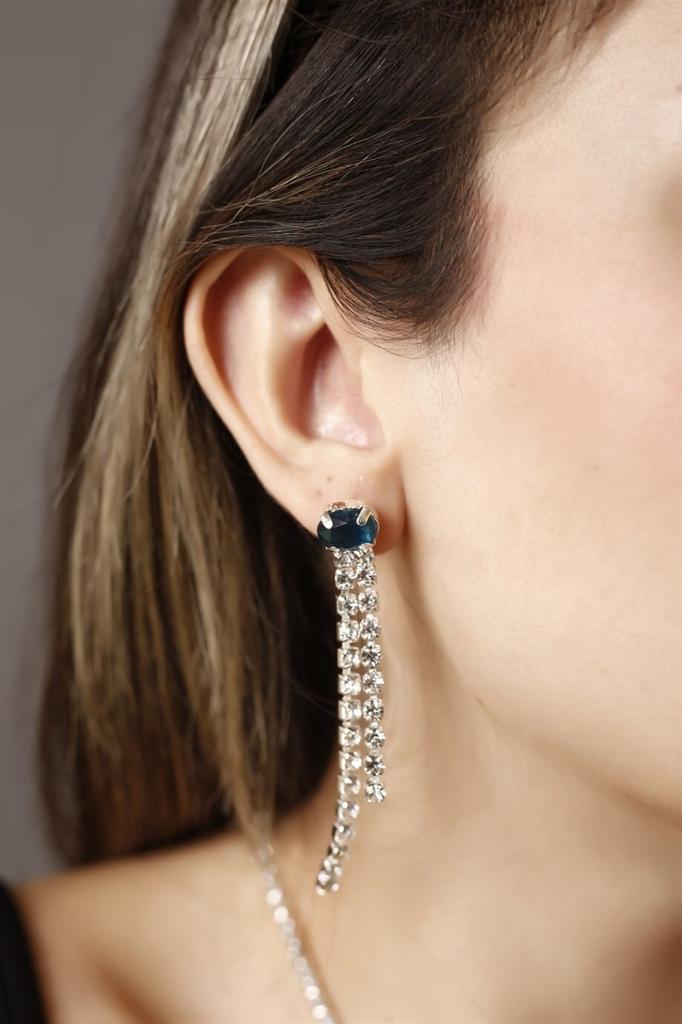 Женские модные посеребренные серьги с висячими камнями для приглашения на свадьбу, помолвку, вечернее платье