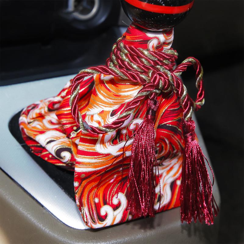 Ручка рычага переключения передач в японском стиле самурая, пылезащитный чехол, холст, коробка передач, декор, детали, индивидуальные аксессуары