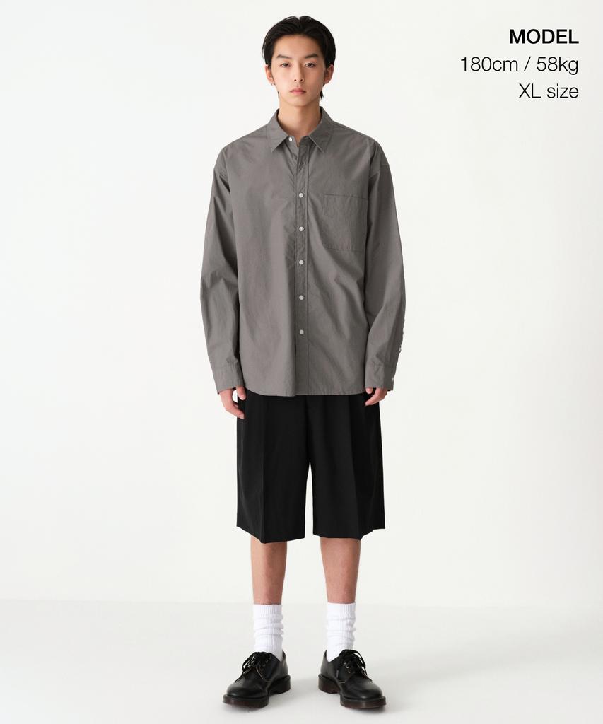 MUSINSA STANDARD Relaxed Washed Poplin Shirt [Medium Grey]