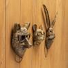 Antique Bronze Resin Animal Pendant Golden Deer Head Wall Storage Hook Up Background Wall Accessories Decorative Figurines