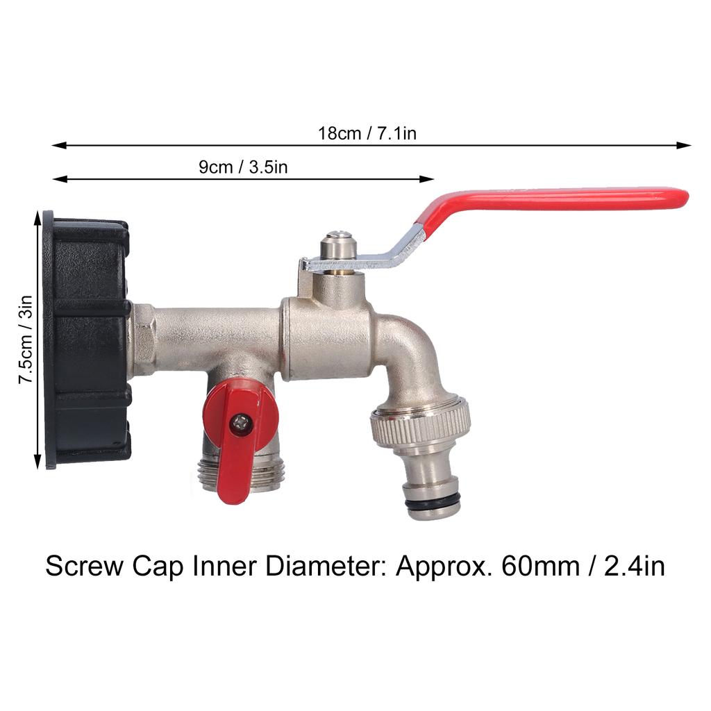 IBC Tote Adapter Double Connector Brass Tank Drain Hose Faucet Tap Valve Fitting PartDouble Head Single Nipple Type