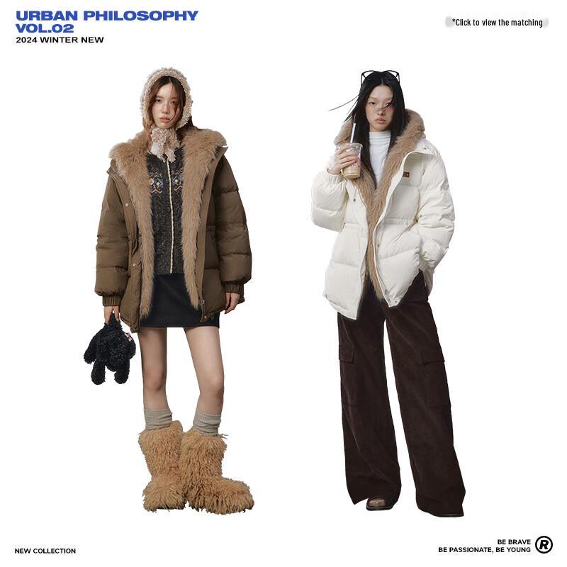 unifree Korean Style Detachable Hood Winter Down Jacket